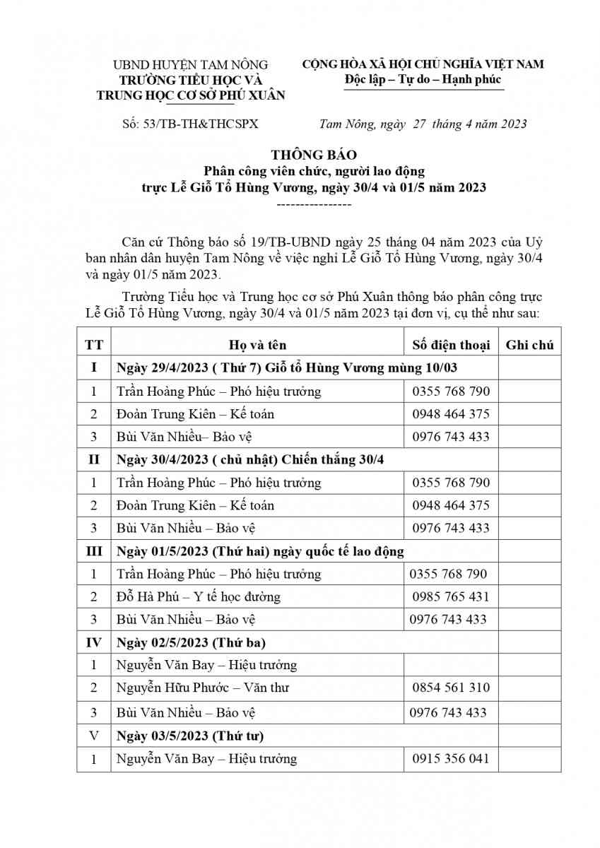 Thong bao phan cong truc le Gio to 10-3 va 30-4 va 1-5-2023_page-0001